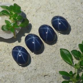 5.20 ctw Blue Star Sapphire Stones, Natural Star Sapphire in Oval Cabochon Shape for Sale
