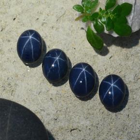 5.06 ctw Blue Star Sapphire Stones, Natural Star Sapphire in Oval Cabochon Shape for Sale