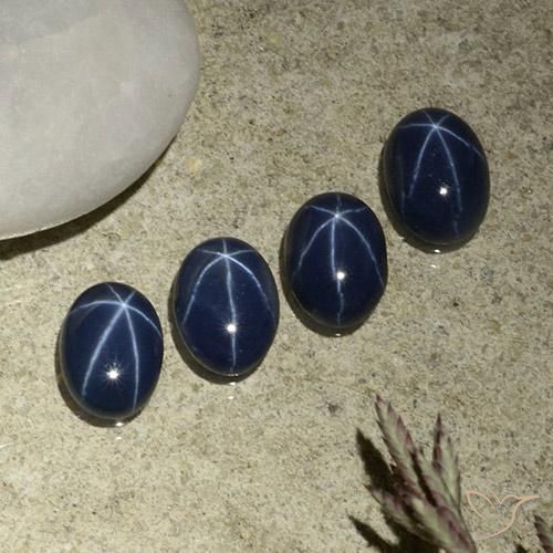 3.82 ctw Blue Star Sapphire Stones, Natural Star Sapphire in Oval Cabochon Shape for Sale