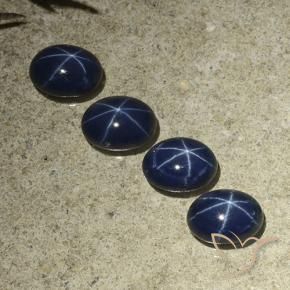 Star Sapphire Gemstones in 7 x 5 mm (calibrated) Size for Sale, Star Sapphire Stones in Dark Blue Color
