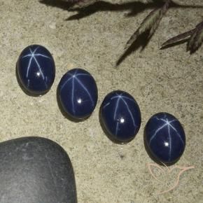 3.73 ctw Blue Star Sapphire Stones, Natural Star Sapphire in Oval Cabochon Shape for Sale