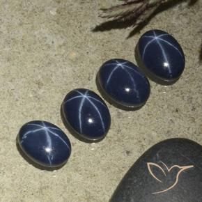 4.29 ctw Blue Star Sapphire Stones, Natural Star Sapphire in Oval Cabochon Shape for Sale
