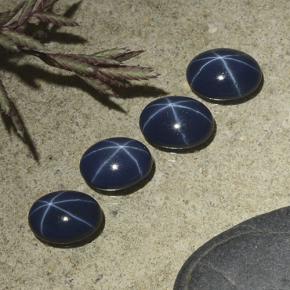 Azul marino intenso Zafiro Estrella Gema - 0.9ct Cabujón Óvalo (ID: 490221)