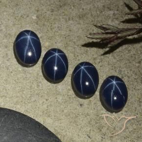 4.24 ctw Blue Star Sapphire Stones, Natural Star Sapphire in Oval Cabochon Shape for Sale