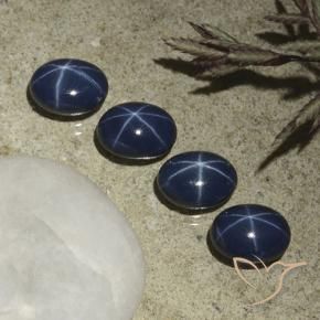 5.26 ctw Blue Star Sapphire Stones, Natural Star Sapphire in Oval Cabochon Shape for Sale