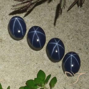 4.57 ctw Blue Star Sapphire Stones, Natural Star Sapphire in Oval Cabochon Shape for Sale