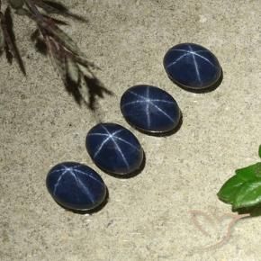 5.60 ctw Blue Star Sapphire Stones, Natural Star Sapphire in Oval Cabochon Shape for Sale