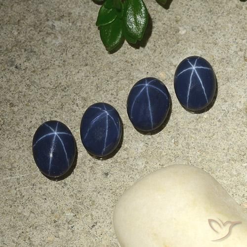 3.56 ctw Blue Star Sapphire Stones, Natural Star Sapphire in Oval Cabochon Shape for Sale