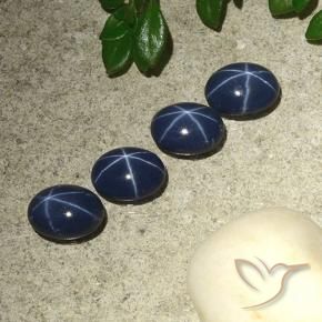 3.91 ctw Blue Star Sapphire Stones, Natural Star Sapphire in Oval Cabochon Shape for Sale