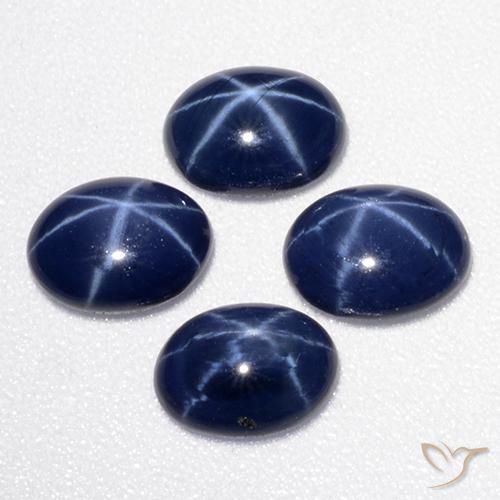 3.49 ctw Blue Star Sapphire Stones, Natural Star Sapphire in Oval Cabochon Shape for Sale