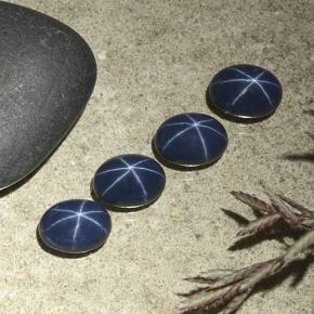 Star Sapphire Gemstones in 7 x 5 mm (calibrated) Size for Sale, Star Sapphire Stones in Dark Blue Color