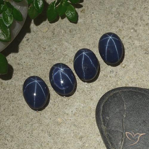 3.81 ctw Blue Star Sapphire Stones, Natural Star Sapphire in Oval Cabochon Shape for Sale