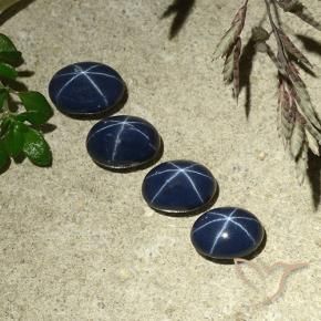 4.58 ctw Blue Star Sapphire Stones, Natural Star Sapphire in Oval Cabochon Shape for Sale