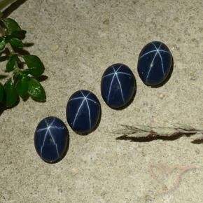 3.34 ctw Blue Star Sapphire Stones, Natural Star Sapphire in Oval Cabochon Shape for Sale