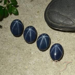 4.54 ctw Blue Star Sapphire Stones, Natural Star Sapphire in Oval Cabochon Shape for Sale