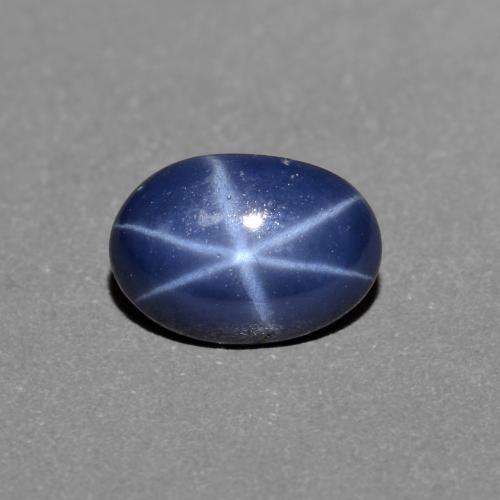ネイビーブルー スターサファイア 宝石 - 1ct オーバル カボション (ID: 490349)