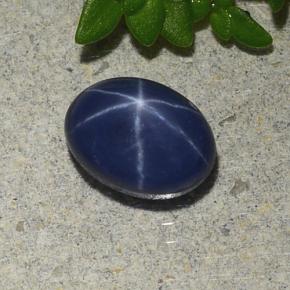 Navy Blue Star Sapphire Gem - 1.7ct Oval Cabochon (ID: 490351)
