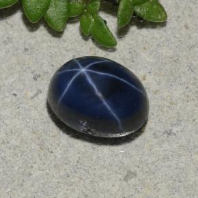Star Sapphire Gemstone in 7 x 5 mm (calibrated) Size for Sale, Star Sapphire Stone in Deep Navy Blue Color