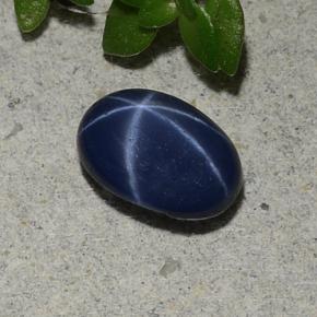 Star Sapphire Gemstone in 7 x 5 mm (calibrated) Size for Sale, Star Sapphire Stone in Blue Color