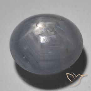 5.41 ct Gray Star Sapphire Stone, Natural Star Sapphire in Oval Cabochon Shape for Sale