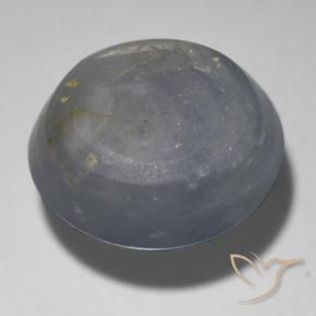 Star Sapphire Gemstone in 9.5 x 8.3 mm Size for Sale, Star Sapphire Stone in Dark Grey Color