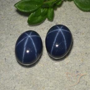 3.04 ctw Blue Star Sapphire Stones, Natural Star Sapphire in Oval Cabochon Shape for Sale