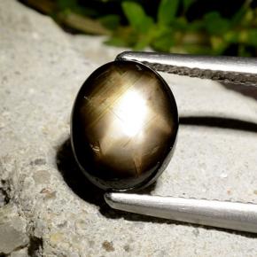 Negro Zafiro Estrella Gema - 3.5ct Cabujón Óvalo (ID: 498747)