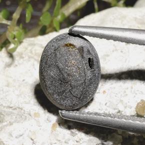 Star Sapphire Gemstone in 9.2 x 7.3 mm Size for Sale, Star Sapphire Stone in Black Color