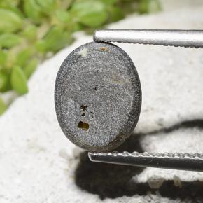 Star Sapphire Gemstone in 9.4 x 7.3 mm Size for Sale, Star Sapphire Stone in Black Color