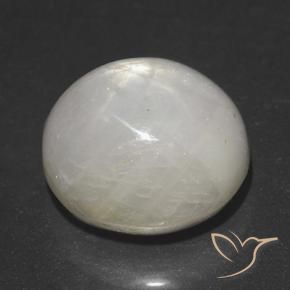 Star Sapphire Gemstone in 9.5 x 8.5 mm Size for Sale, Star Sapphire Stone in Very Light Grey Color