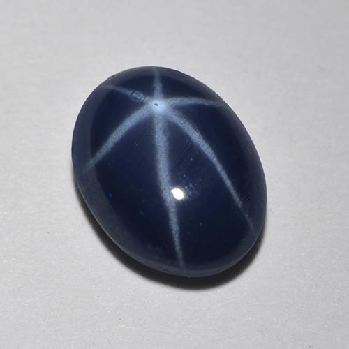 Deep Blue Star Sapphire Gem - 1.2ct Oval Cabochon (ID: 517296)