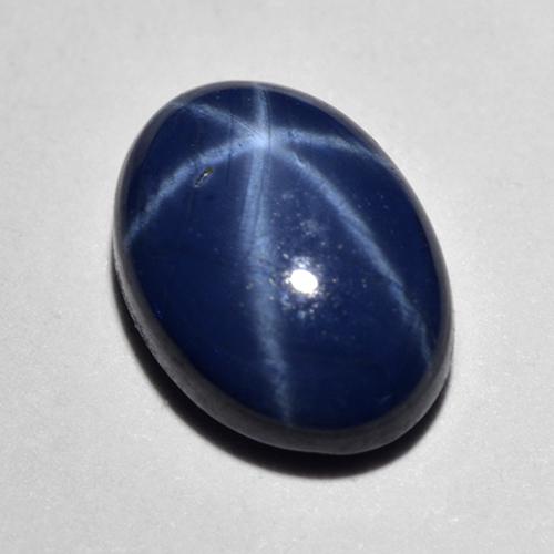 Dark Blue Star Sapphire Gem - 1.2ct Oval Cabochon (ID: 517301)