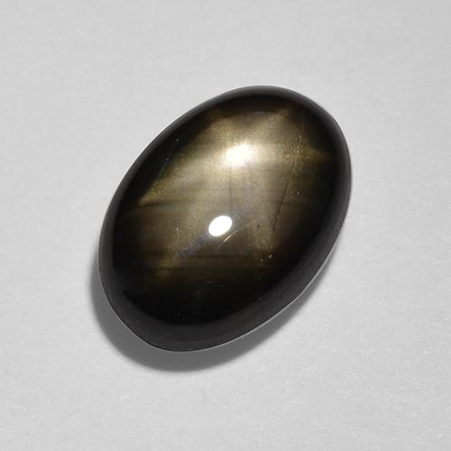 1.80 ct Black Star Sapphire Gemstone, Star Sapphire Gem in Oval Cabochon Shape for Sale.