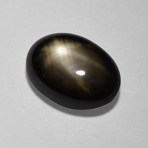 1.80 ct Black Star Sapphire Stone, Natural Star Sapphire in Oval Cabochon Shape for Sale