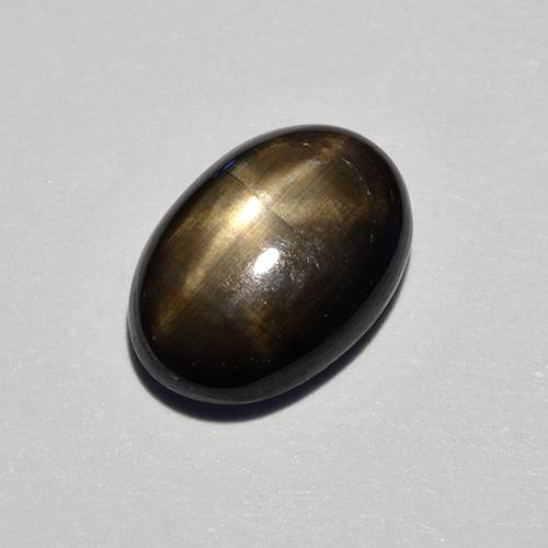 Черный Звездчатый Сапфир Камень - 1.6ct Овал Кабошон (ID: 517829)