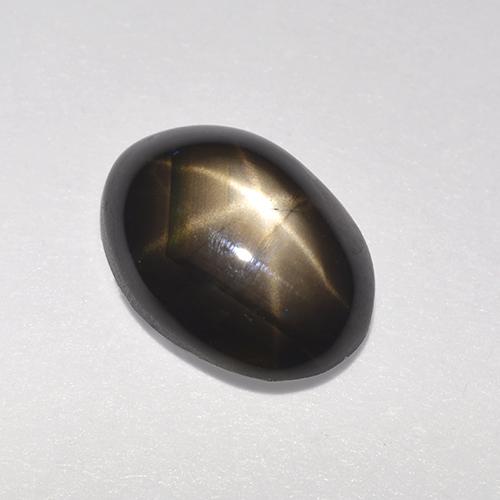 Черный Звездчатый Сапфир Камень - 1.4ct Овал Кабошон (ID: 517831)