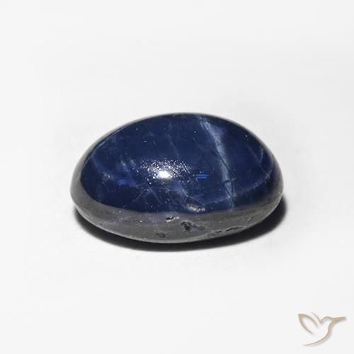 Star Sapphire Gemstone in 7 x 5 mm (calibrated) Size for Sale, Star Sapphire Stone in Midnight Blue Color