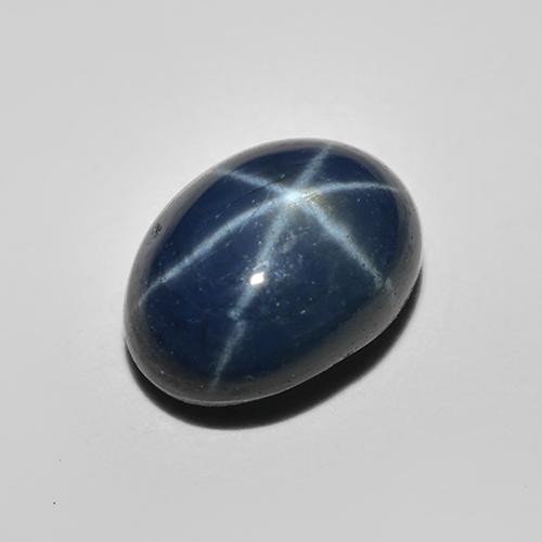 Zafiro Estrella Azul oscuro Ovalada de 1.61 ct de Tailandia, dimensión 7,1 x 5,2mm, piedra preciosa natural Difundido, claridad Opaco, Zafiro Estrella Cabujón Óvalo de 1 pieza, dureza de Mohs de 9 Adecuado para joyas de uso diario , Photo A