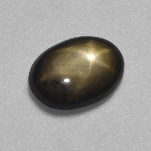 Zaffiro stellato nero taglio ovale da 1,22 ct dall'India, dimensione 7,8 x 5,7mm, pietra preziosa naturale Riempimento delle fessure , purezza Opaque, Zaffiro stellato Ovale cabochon da 1 pz, durezza Mohs di 9 adatto per gioielli da indossare ogni giorno, Photo A