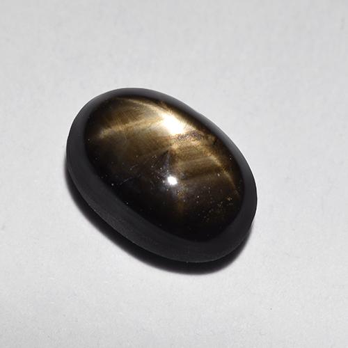 1.87 ct Black Star Sapphire Stone, Natural Star Sapphire in Oval Cabochon Shape for Sale