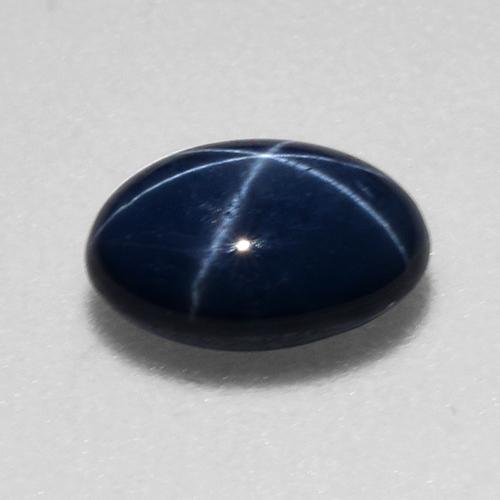 Star Sapphire Gemstone in 7.1 x 5.2 mm Size for Sale, Star Sapphire Stone in Dark Blue Color