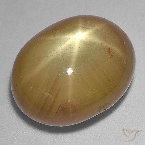 36.42 ct Golden Star Sapphire Stone, Natural Star Sapphire in Oval Cabochon Shape for Sale