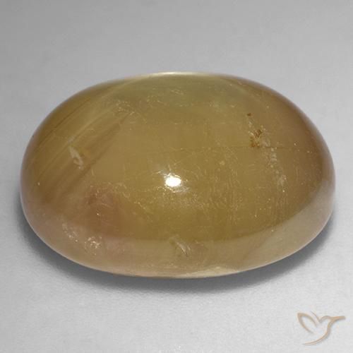 Star Sapphire Gemstone in 19.9 x 15.9 mm Size for Sale, Star Sapphire Stone in Orangish Gold Color