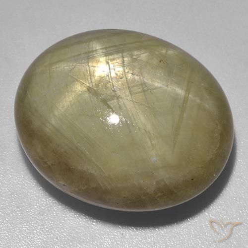 44.94 ct Yellow Star Sapphire Stone, Natural Star Sapphire in Oval Cabochon Shape for Sale