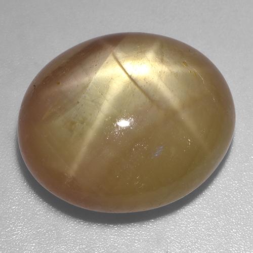 Orangish Gold Star Sapphire Gem - 37.3ct Oval Cabochon (ID: 522541)