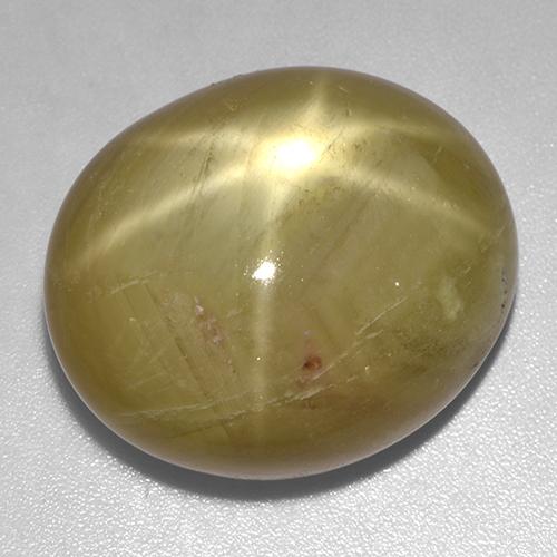 Золотисто-желтый Звездчатый Сапфир Камень - 61.1ct Овал Кабошон (ID: 522545)