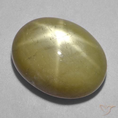 31.68 ct Yellow Star Sapphire, 20.1 x 15.8 mm Oval Cut From Madagascar, Photo A
