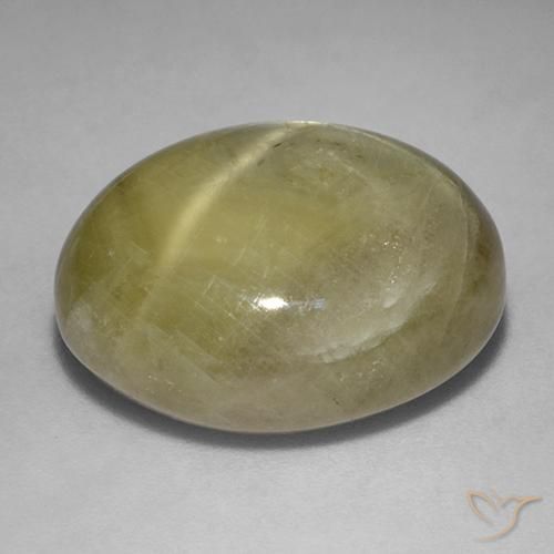 Star Sapphire Gemstone in 18 x 15.2 mm Size for Sale, Star Sapphire Stone in Golden Yellow Color
