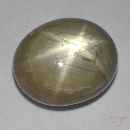 34.69 ct Yellow Star Sapphire Stone, Natural Star Sapphire in Oval Cabochon Shape for Sale
