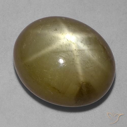28.69 ct Yellow Star Sapphire, 18.2 x 15.4 mm Oval Cut From Madagascar, Photo A